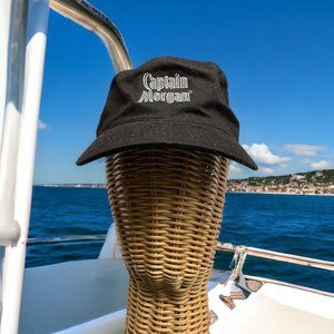 Captain Morgan Spiced Rum Black Embroidered Hook & Loop  Back  Hat Cap
